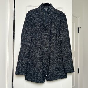 Eileen Fisher Black Long Tweedy Jacket (Large)